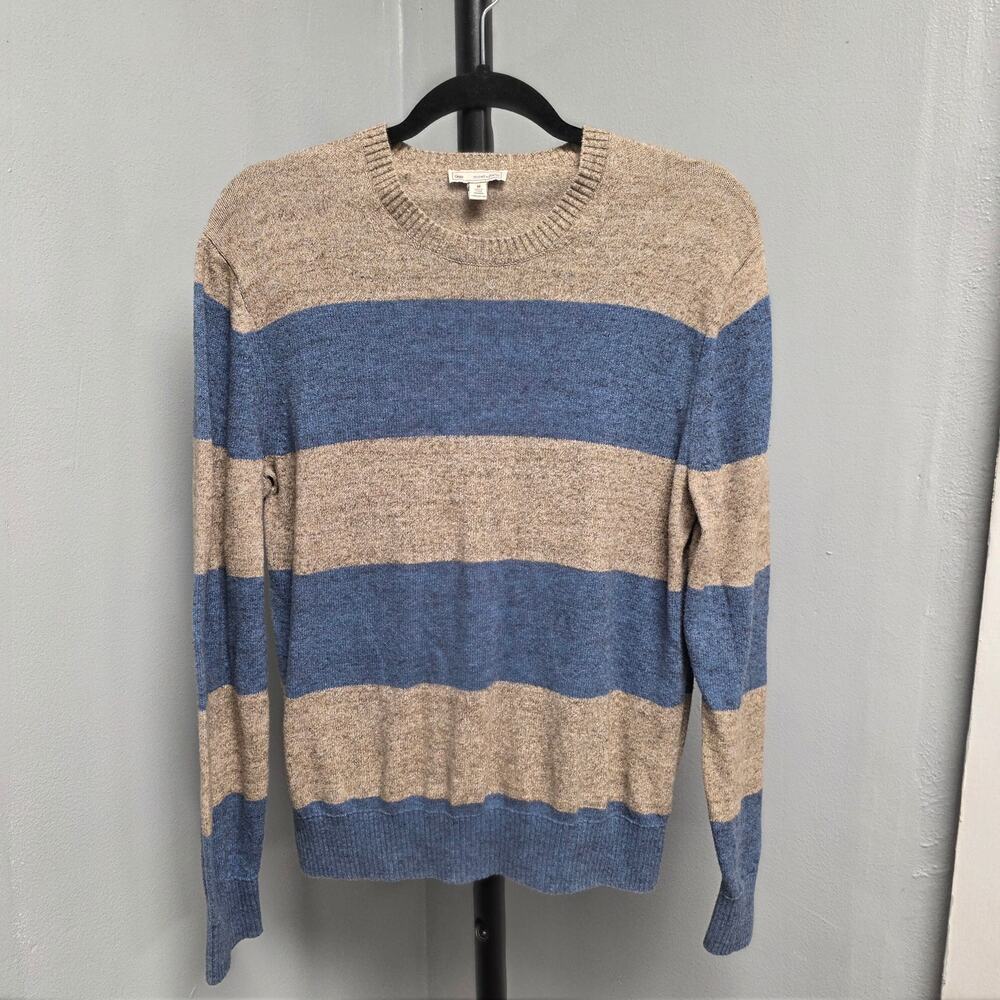 Gap Blue And Brown Long Sleeve Crew Neck Cotton Sweater Size M